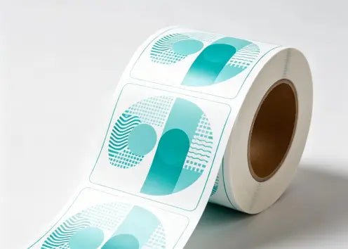 Custom vinyl roll labels designed for fast and efficient application, perfect for high-volume business orders and compatible with label dispensers or machine applicators by Vinyl Rhino.