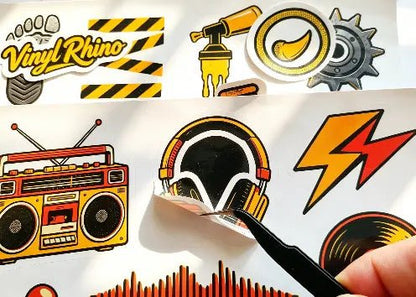  Premium die-cut custom stickers made from high-grade vinyl, ideal for enhancing product boxes and creating a memorable unboxing experience.