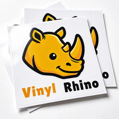 Custom kiss-cut stickers with square backing paper for easy peeling and high-quality branding.