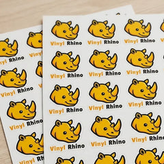 Customizable vinyl sticker sheets featuring multiple designs per sheet for creative projects.